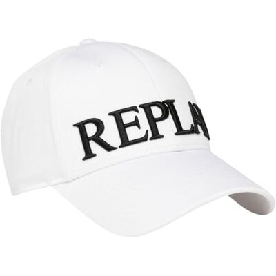Replay cap unisex, 001 optisk vit, En Storlek Replay cap unisex, 001 optisk vit, En Storlek