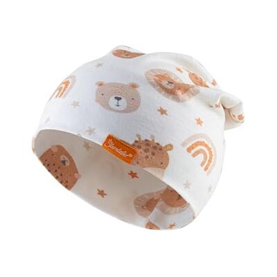 Sterntaler Unisex flamgarn jersey tryckt med djuransikten beanie-mössa, Ljusgrå, 43 Sterntaler Unisex flamgarn jersey tryckt med djuransikten beanie-mössa, Ljusgrå, 43
