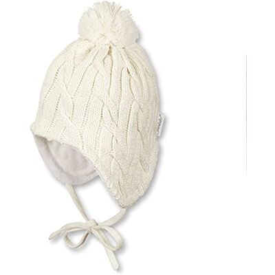 Sterntaler mössa med tofs, stickad mössa med tofs, Beige, 45 Sterntaler mössa med tofs, stickad mössa med tofs, Beige, 45
