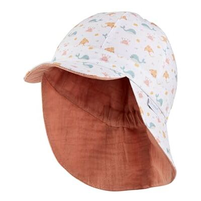 Sterntaler Unisex skärmmössa tryckt med havsdjur solhatt, Vit, 45 Sterntaler Unisex skärmmössa tryckt med havsdjur solhatt, Vit, 45