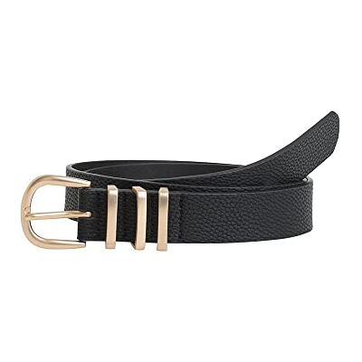 PIECES Pclea Jeans Belt Noos Bälte Dam, Svart/Detaljer: Svart/Guld, 75 cm PIECES Pclea Jeans Belt Noos Bälte Dam, Svart/Detaljer: Svart/Guld, 75 cm
