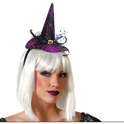 BigBuy Carnival Headband Halloween Hatt Häxa Lila BigBuy Carnival Headband Halloween Hatt Häxa Lila