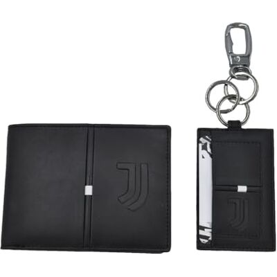 JUVENTUS Set för plånbok och nyckelring i 100% läder 133447, Svart, Standard, Samtida JUVENTUS Set för plånbok och nyckelring i 100% läder 133447, Svart, Standard, Samtida