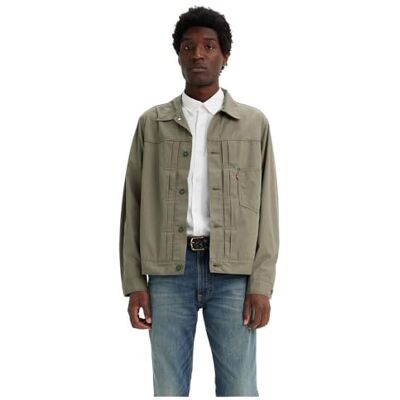 Levi's Herr typ I Trucker Green, Rökig oliv, S Levi's Herr typ I Trucker Green, Rökig oliv, S