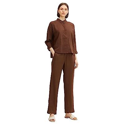 TOM TAILOR Damer linne tygbyxor 1031289, 29521 Chocolate Brown, 44W / 30L TOM TAILOR Damer linne tygbyxor 1031289, 29521 Chocolate Brown, 44W / 30L