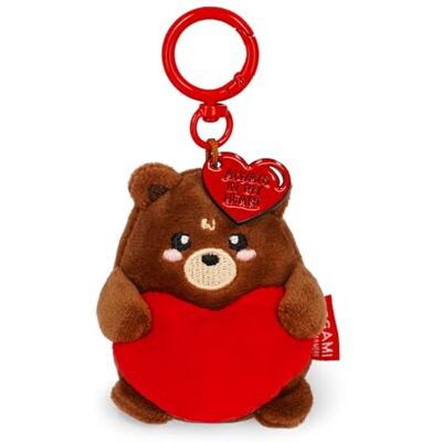 LEGAMI Super mjuk nyckelring! Teddy Bear-tema, plyschnyckelring, graverat meddelande hänge och zink karbinhake, 7 x 11 cm, Brun, S LEGAMI Super mjuk nyckelring! Teddy Bear-tema, plyschnyckelring, graverat meddelande hänge och zink karbinhake, 7 x 11 cm, Brun, S