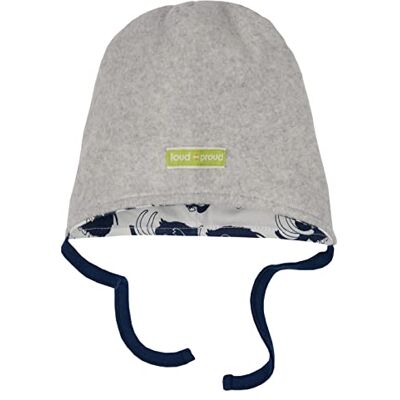 loud + proud Unisex barnfleece, GOTS certifierad mössa, silver, 74/80 loud + proud Unisex barnfleece, GOTS certifierad mössa, silver, 74/80