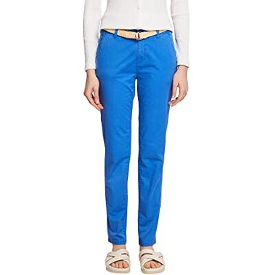 ESPRIT lätt stretchchinos med bälte, Ljusblå, 32W x 32L ESPRIT lätt stretchchinos med bälte, Ljusblå, 32W x 32L