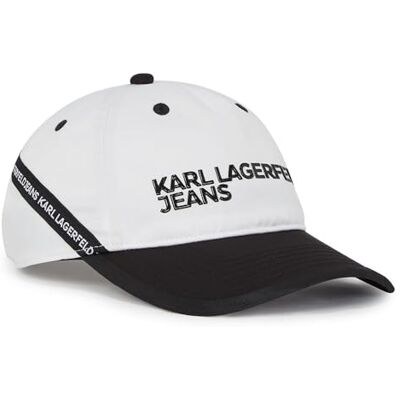 KARL LAGERFELD JEANS herr nylontejp keps, Vit, one size KARL LAGERFELD JEANS herr nylontejp keps, Vit, one size