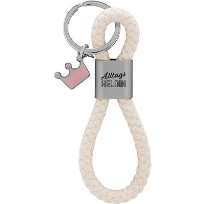 GRUSS & CO nyckelring loop motiv hjältinna Hänge bestående av en flätad slinga, med motivtryck daglig hjältinna, med kron-berlock 48352, flerfärgad, 12 cm, Motiv "hjältinna GRUSS & CO nyckelring loop motiv hjältinna Hänge bestående av en flätad slinga, med motivtryck daglig hjältinna, med kron-berlock 48352, flerfärgad, 12 cm, Motiv "hjältinna
