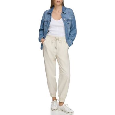 DKNY Dambyxor Pull On Slips midja sidoränder byxor, ljus City Khaki, liten, Light City Khaki, S DKNY Dambyxor Pull On Slips midja sidoränder byxor, ljus City Khaki, liten, Light City Khaki, S