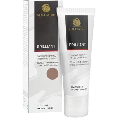 Solitaire Brilliant skokräm, färg: Gabardin, med färguppdatering för slätt läder och intensiv vård och enkel impregnering för skor, väskor, kläder, med svampapplicering, 75 ml Solitaire Brilliant skokräm, färg: Gabardin, med färguppdatering för slätt läder och intensiv vård och enkel impregnering för skor, väskor, kläder, med svampapplicering, 75 ml