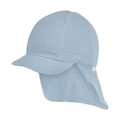 Sterntaler Unisex skärmmössa med nackskydd med hög bomullshalt solhatt, Gråblå, 55 Sterntaler Unisex skärmmössa med nackskydd med hög bomullshalt solhatt, Gråblå, 55