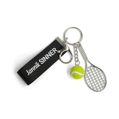 Pigna , Jannik Sinner nyckelring med tennishängen med ögla och krok, 1-pack, Silverton, Normale, Sinner Pigna , Jannik Sinner nyckelring med tennishängen med ögla och krok, 1-pack, Silverton, Normale, Sinner