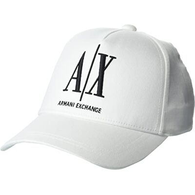 Giorgio Armani AX Icon Logo för kvinnor, baseballkeps, vit/svart, en storlek Giorgio Armani AX Icon Logo för kvinnor, baseballkeps, vit/svart, en storlek