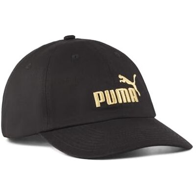PUMA ESS Logo Cap Adult Unisex NO.1 BB BLACK-GOLD One Size PUMA ESS Logo Cap Adult Unisex NO.1 BB BLACK-GOLD One Size