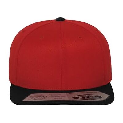 Flexfit 110 Fitted Snapback, unisexkeps för kvinnor och män, baseballkeps med platt skärm, svart/röd, one size Flexfit 110 Fitted Snapback, unisexkeps för kvinnor och män, baseballkeps med platt skärm, svart/röd, one size