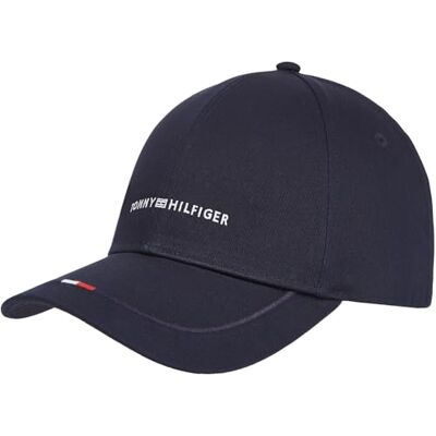 Tommy Hilfiger Män TH Foundation 6 Panel Cap AM0AM13001 Keps, Blå (Rymdblå), OS, Blå (rymdblå), en storlek Tommy Hilfiger Män TH Foundation 6 Panel Cap AM0AM13001 Keps, Blå (Rymdblå), OS, Blå (rymdblå), en storlek