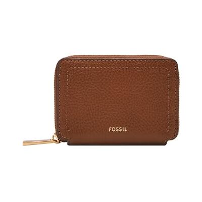 Fossil Women's Logan LiteHide™ Leather RFID Blocking Zip Around Card Case Wallet, Medium Brown (Model: SL10045200) Fossil Women's Logan LiteHide™ Leather RFID Blocking Zip Around Card Case Wallet, Medium Brown (Model: SL10045200)