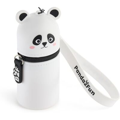 Back2Fun Plånbok med nyckelring och miniplånbok, 3-i-1 mjukt silikon barnfodral, metallkrok och stort handledshänghandtag, fodral Ø45 x 115 mm, kawaii, panda stil Back2Fun Plånbok med nyckelring och miniplånbok, 3-i-1 mjukt silikon barnfodral, metallkrok och stort handledshänghandtag, fodral Ø45 x 115 mm, kawaii, panda stil
