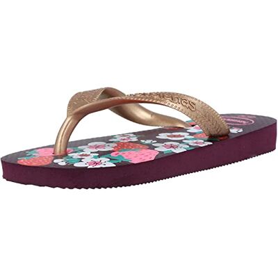 Havaianas unisex kinderslipper, aubergine rosé goud, 10/11 UK kind Havaianas unisex kinderslipper, aubergine rosé goud, 10/11 UK kind