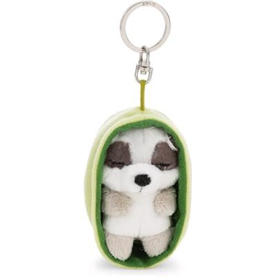 NICI Nyckelring, Sleeping Pets, tvättbjörn 8 cm, i korg, färgglad, trogen plyschföljeslagare för ryggsäck eller väska, nyckelhållare för små och stora 63168 NICI Nyckelring, Sleeping Pets, tvättbjörn 8 cm, i korg, färgglad, trogen plyschföljeslagare för ryggsäck eller väska, nyckelhållare för små och stora 63168