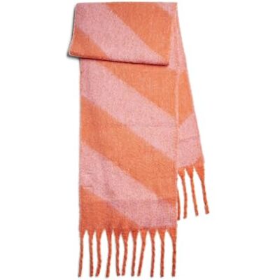 PIECES Pcnadia lång halsduk Bc, Tangerine Tango/ränder: påse rosa, Einheitsgröße PIECES Pcnadia lång halsduk Bc, Tangerine Tango/ränder: påse rosa, Einheitsgröße