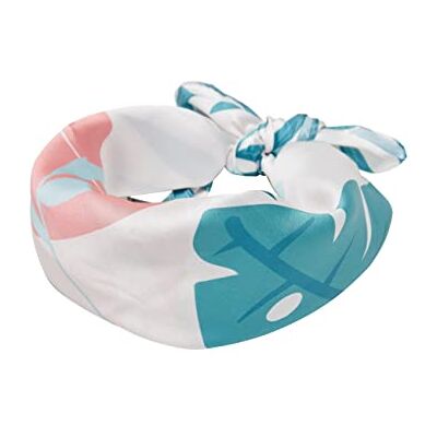 Urban Classics Unisex Big Satin Bandana, Turkos blommig, One size Urban Classics Unisex Big Satin Bandana, Turkos blommig, One size