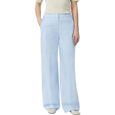 Comma Cotton Satin byxor breda ben, blå, 40 Comma Cotton Satin byxor breda ben, blå, 40