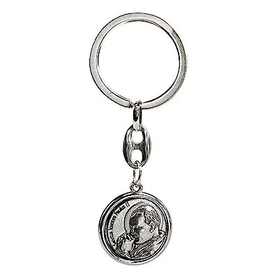 Avisa nyckelring i rostfritt stål – 'St. Christopher' & 'John Paul II' (silver) Avisa nyckelring i rostfritt stål – 'St. Christopher' & 'John Paul II' (silver)