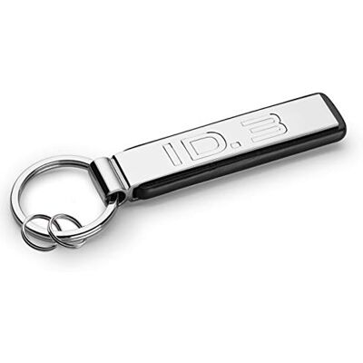 Volkswagen 00087010CAYPN nyckelring med ID.3-text, nyckelring, silver/svart, metall Volkswagen 00087010CAYPN nyckelring med ID.3-text, nyckelring, silver/svart, metall
