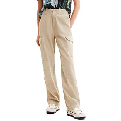 Desigual Casual Byxor för kvinnor, Vit, 34 Desigual Casual Byxor för kvinnor, Vit, 34