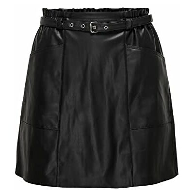 ONLY Dam Onlheidi Faux Belt Cc OTW läderkjolar, svart, L ONLY Dam Onlheidi Faux Belt Cc OTW läderkjolar, svart, L
