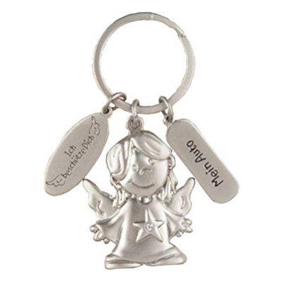 Depesche 7518-001 Skyddsängel nyckelhänge av metall, lyckobringare med ängel, nyckelring och kärleksfullt budskap, som present till familjemedlemmar, vänner och bekanta, blå Depesche 7518-001 Skyddsängel nyckelhänge av metall, lyckobringare med ängel, nyckelring och kärleksfullt budskap, som present till familjemedlemmar, vänner och bekanta, blå