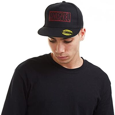 Marvel Baseballkeps med Line Logo för män, Svart (svart blk), en storlek Marvel Baseballkeps med Line Logo för män, Svart (svart blk), en storlek