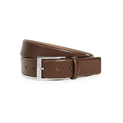 HUGO BOSSMen's Gellot Belt in Grainy Em BOSSed Leather, Dark Brown, 36 HUGO BOSSMen's Gellot Belt in Grainy Em BOSSed Leather, Dark Brown, 36