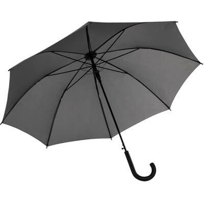 Idena 50111 – paraply i grått med diameter 100 cm, paraply med automatisk öppning och mjukt handtag, längd ca 88 cm, GRÅ Idena 50111 – paraply i grått med diameter 100 cm, paraply med automatisk öppning och mjukt handtag, längd ca 88 cm, GRÅ