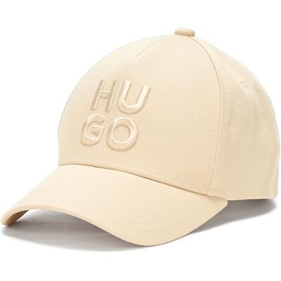 HUGO Block Logo Baseball Hat Baseballkeps, Beige Dessert, en storlek för män HUGO Block Logo Baseball Hat Baseballkeps, Beige Dessert, en storlek för män