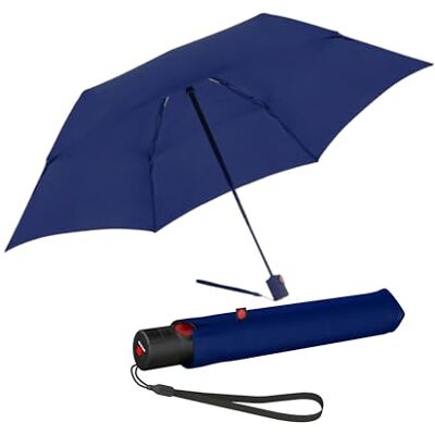 Knirps Fickparaply Ultra U.200 Medium Duomatic – automatiskt automatiskt – stormsäkert – vindtätt, marinblå, M Knirps Fickparaply Ultra U.200 Medium Duomatic – automatiskt automatiskt – stormsäkert – vindtätt, marinblå, M