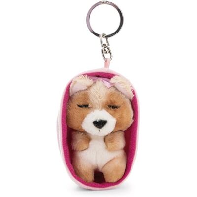 NICI Nyckelring, Sleeping Pets, hund, yorkshireterrier, 8 cm, i korg, färgglad, trogen plyschföljeslagare för ryggsäck eller väska, nyckelhållare för små och stora, 63167 NICI Nyckelring, Sleeping Pets, hund, yorkshireterrier, 8 cm, i korg, färgglad, trogen plyschföljeslagare för ryggsäck eller väska, nyckelhållare för små och stora, 63167