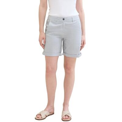 TOM TAILOR Bermudashorts för kvinnor, 35456 – delikat marinblå vit randig, 34 SE TOM TAILOR Bermudashorts för kvinnor, 35456 – delikat marinblå vit randig, 34 SE