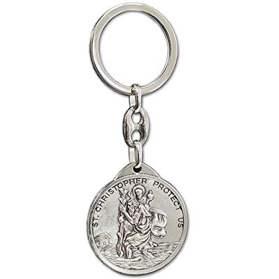 Avisa Nyckelring i rostfritt stål Saint Kitts/Saint John Paul II (silver) dubbelsidig V2 Avisa Nyckelring i rostfritt stål Saint Kitts/Saint John Paul II (silver) dubbelsidig V2