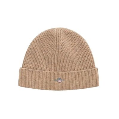 GANT Unisex. Shield Wool Beanie, khaki MEL, one size GANT Unisex. Shield Wool Beanie, khaki MEL, one size