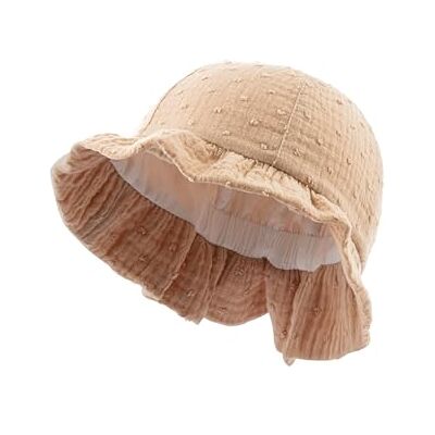 Sterntaler flickhatt av muslin tryckt med prickar hatt, Beige, 47 Sterntaler flickhatt av muslin tryckt med prickar hatt, Beige, 47