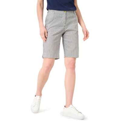 Brax Damstil Mia B Bermuda Seersucker Stripe Bermudas, marinblå, 27W x 32L Brax Damstil Mia B Bermuda Seersucker Stripe Bermudas, marinblå, 27W x 32L