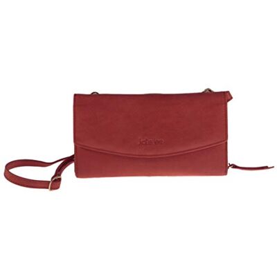 Kate Lee Dam Rouge Corail avec intérieur Portefeuille Sac à bandoulière en Cuir NLIYANE interiör plånbok korthållare väska två läder och kedjor axelremmar Kate Lee Dam Rouge Corail avec intérieur Portefeuille Sac à bandoulière en Cuir NLIYANE interiör plånbok korthållare väska två läder och kedjor axelremmar
