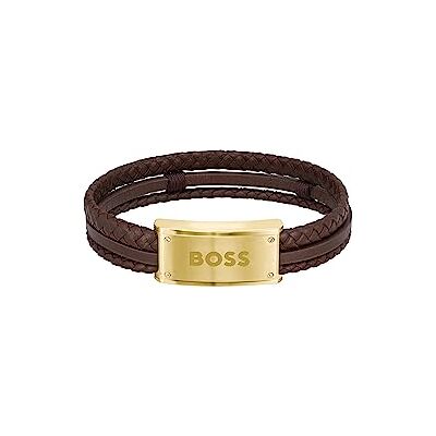 Boss Jewelry GALEN kollektion läderarmband för män i beige, brun eller svart, En storlek, Läder, Ingen ädelsten Boss Jewelry GALEN kollektion läderarmband för män i beige, brun eller svart, En storlek, Läder, Ingen ädelsten