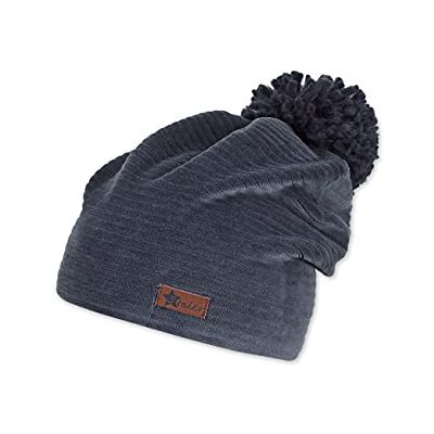 Sterntaler Baby pojkar beanie tofs mössa, Mellanblå, 51 Sterntaler Baby pojkar beanie tofs mössa, Mellanblå, 51