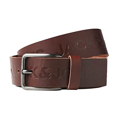 JACK & JONES Bestseller A/S Herr JACJONES logotyp läderbälte NOOS bälte, Brown Stone, 95, Brun sten JACK & JONES Bestseller A/S Herr JACJONES logotyp läderbälte NOOS bälte, Brown Stone, 95, Brun sten