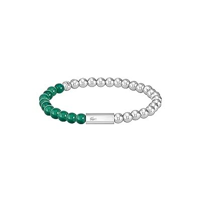 Lacoste mäns SCOTTIE kollektion pärlarmband, En storlek, Jade, Ingen ädelsten Lacoste mäns SCOTTIE kollektion pärlarmband, En storlek, Jade, Ingen ädelsten